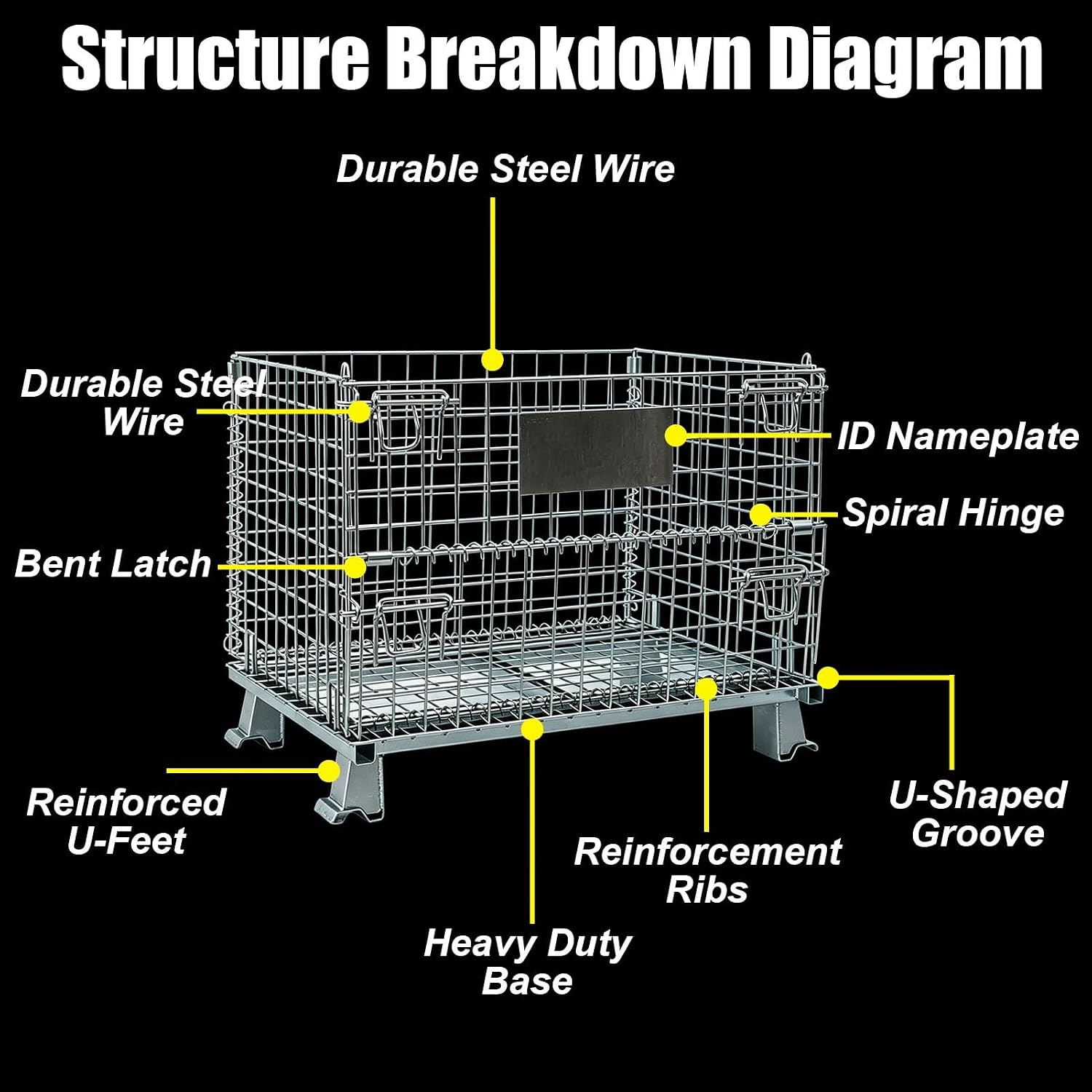 Lockable Steel Wire Storage Basket, Durable Metal Organizer for Home, Kitchen, or Office - Secure and Versatile, Ideal for Easy Access and Organization