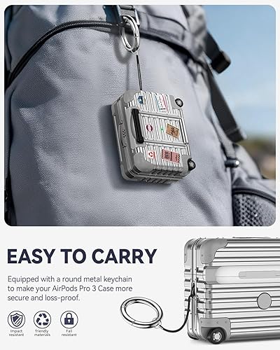 Miniatura 7 de Funda con bloqueo de seguridad para AirPods Pro de 21 generación con kit de limpieza, bonito y divertido diseño de maleta AirPods Pro 2, funda de