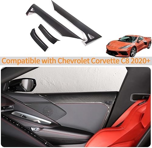 Miniatura 7 de Cubierta de panel interior de puerta compatible con Chevrolet Corvette C8 Stingray 2020-2023, decoración de marco de panel superior de puerta