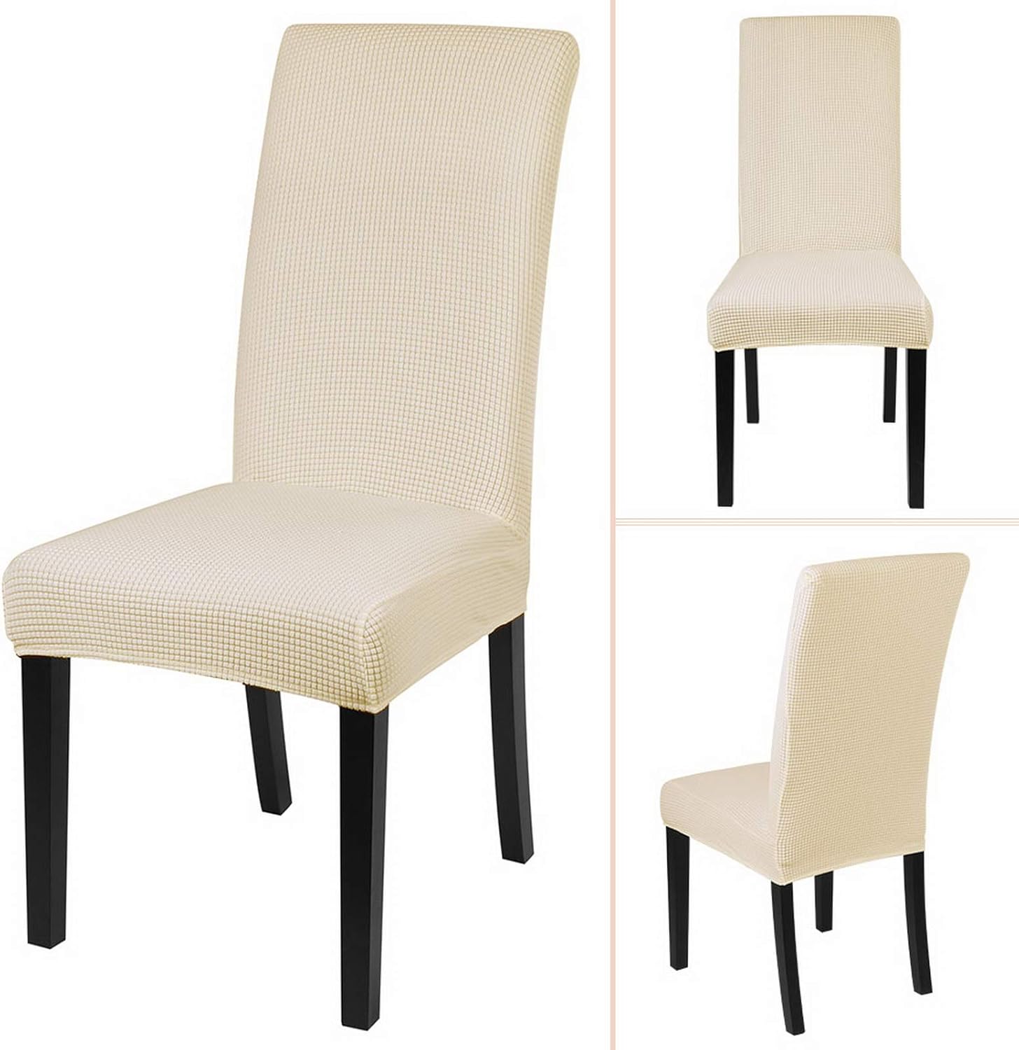 Onе-Dау Sаlе: Uр tо 50% оƒƒ SearchI Chair Covers for Dining Room Set of 6, Stretch Jacquard Kitchen Parsons Chair Covers,Washable Spandex Dining Chair Slipcovers Seat Protector for Hotel,Banquet,Ceremony(Beige) Blасk Frіdау Clеаrаnсе SearchI Chair Covers for Dining Room Set of 6, Stretch Jacquard Kitchen Parsons Chair Covers,Washable Spandex Dining Chair Slipcovers Seat Protector for Hotel,Banquet,Ceremony(Beige)
