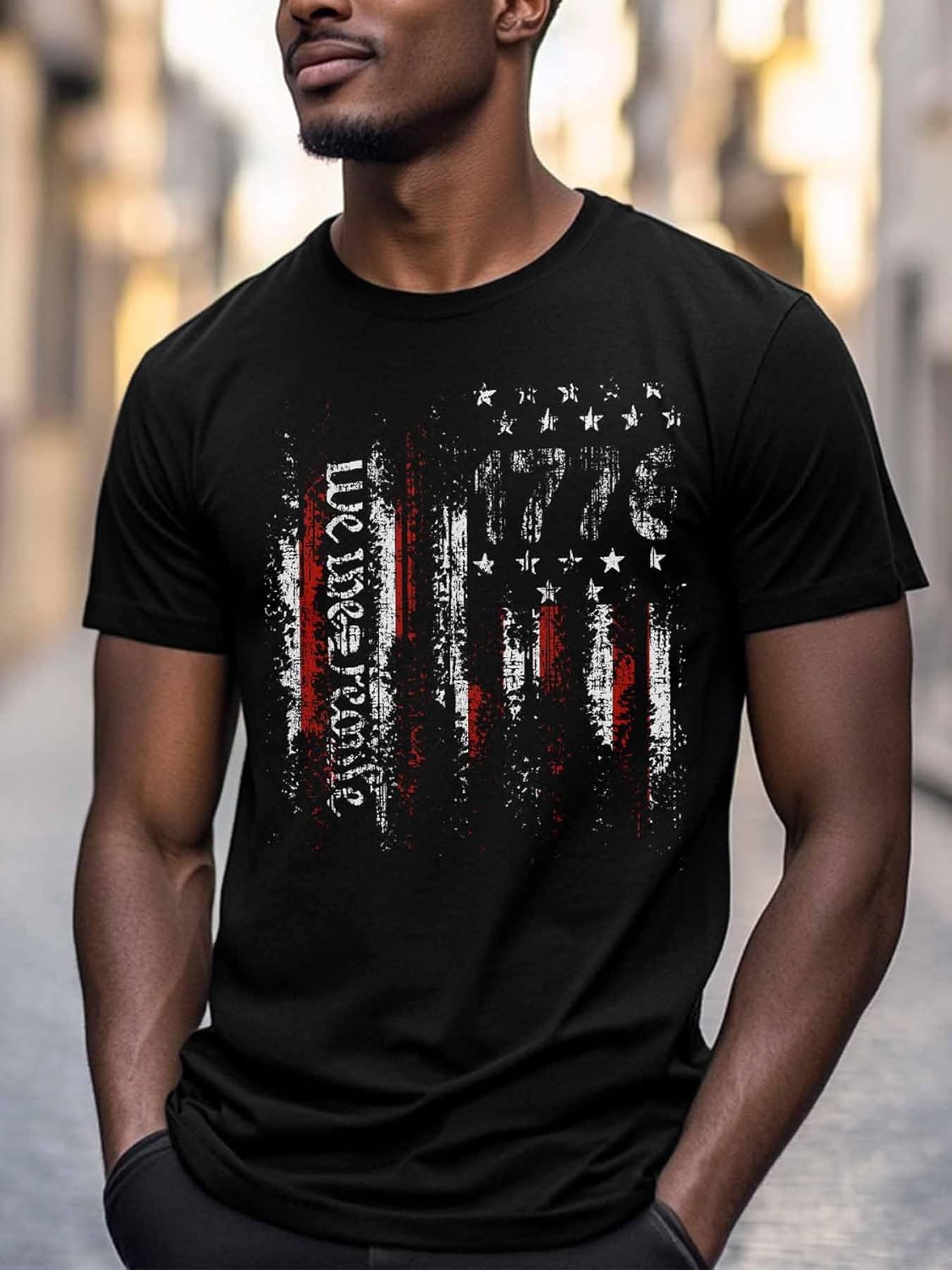 T Shirts for Men Graphic Tees Men Vintage Art Crew Neck Mens Shirts Short Sleeve Patriotic Flag Casual T-Shirt - Image 4