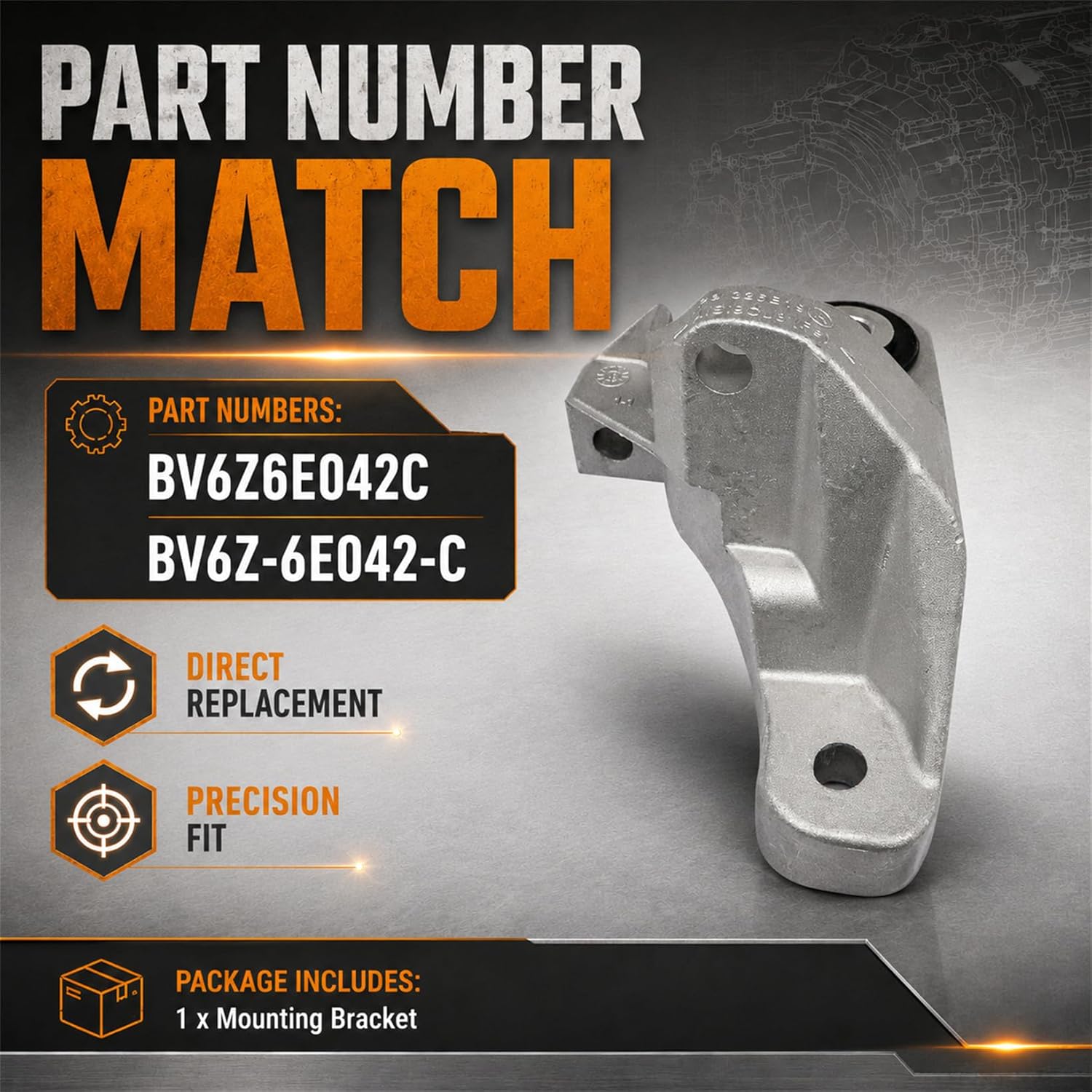NLQR Transmission Mounting Bracket Compatible with Ford Escape 2.0L 2.5L 1.5L 2013-2019 Compatible with Lincoln MKC 2.0L 2.3L 2015-2019 Replace BV6Z6E042C BV6Z-6E042-C