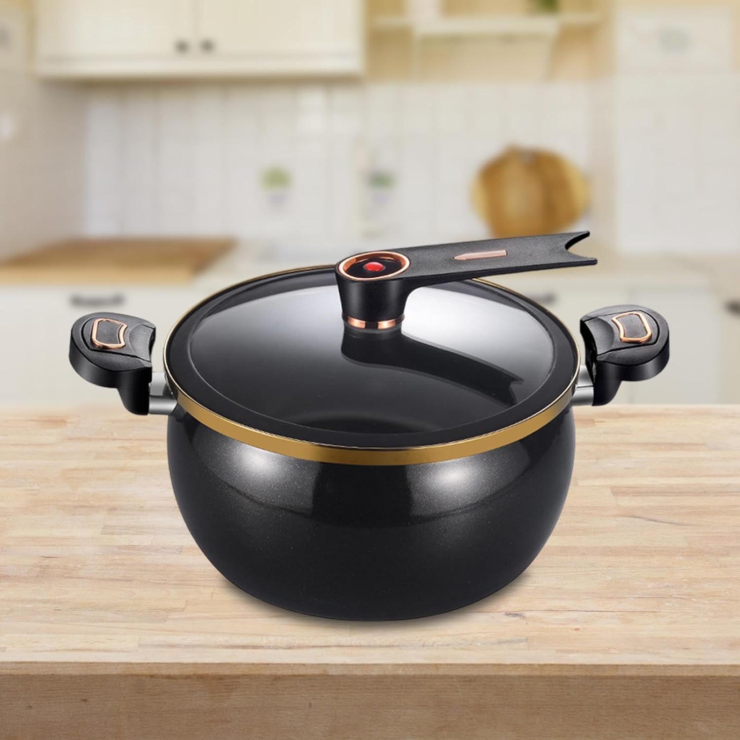 Micro Cooking Pot 8L,Multipurpose,Sturdy Easy Clean Non Stick Cookware with Lid Soup Pot Stew Pot, Black