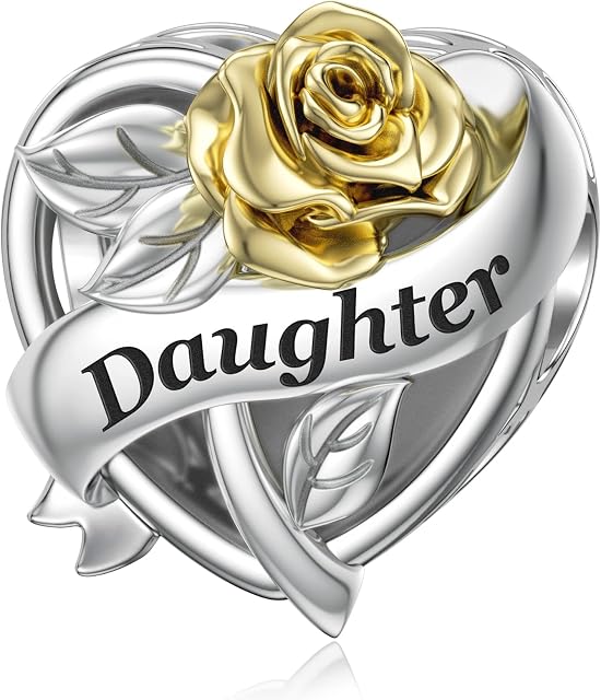 SEVENWELL Sterling Silver Charm for Pandora Mother Sister Daughter Wife Grandma Charm Family Rose Flower Charm