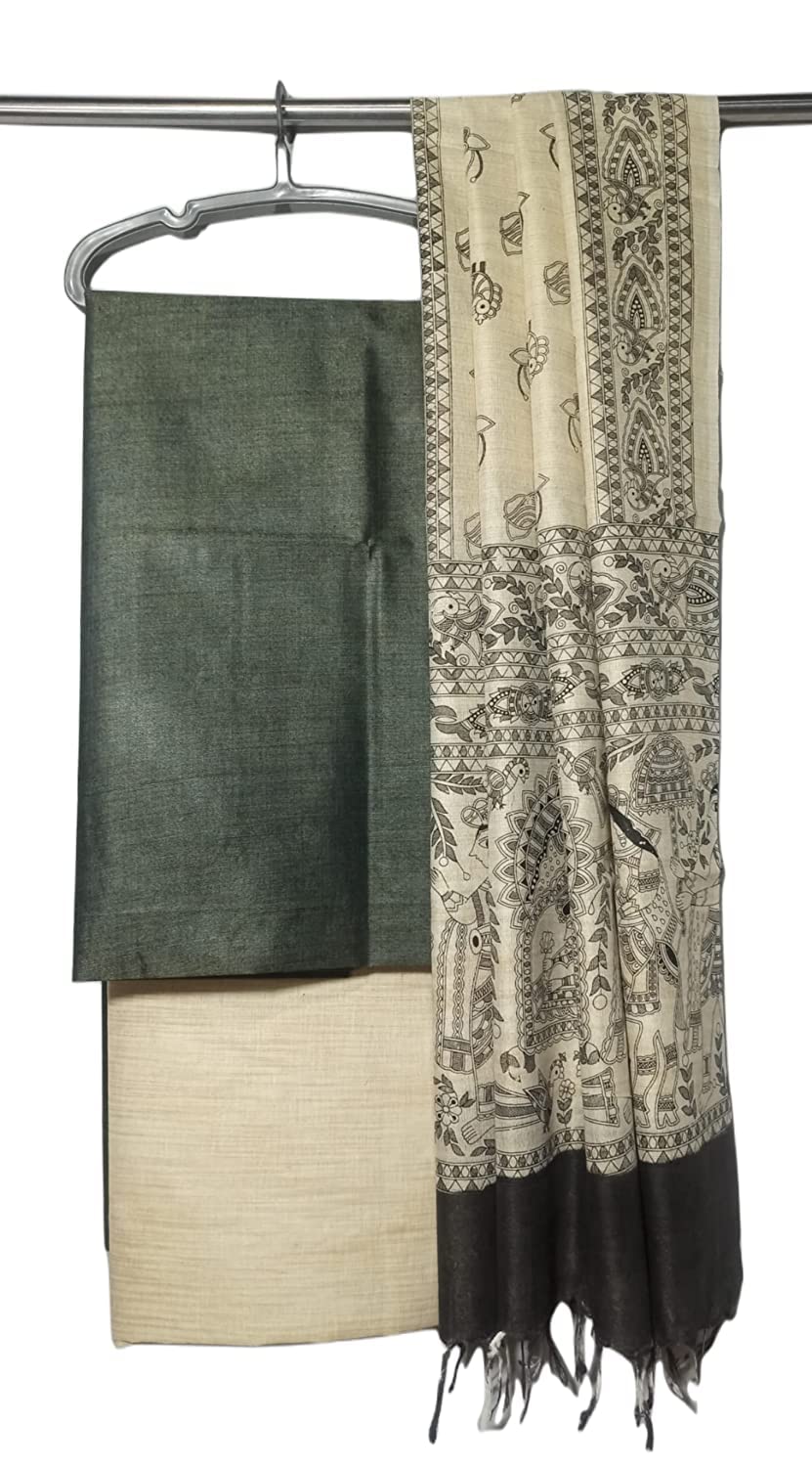 Women's Cotton Silk Handcrafted Unstitched Salwar Suit Dress Material with Printed Dupatta-image-24