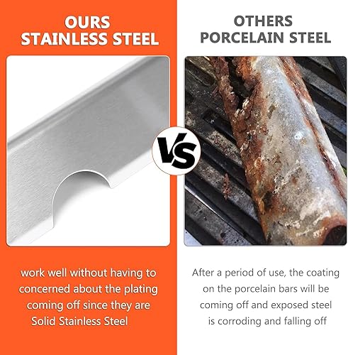 Miniatura 4 de QuliMetal Barras aromatizantes de 17 pulgadas para parrillas de gas Weber GS4 Genesis II E-410, E-415, E-435, Genesis II LX E-440 Series, Piezas de