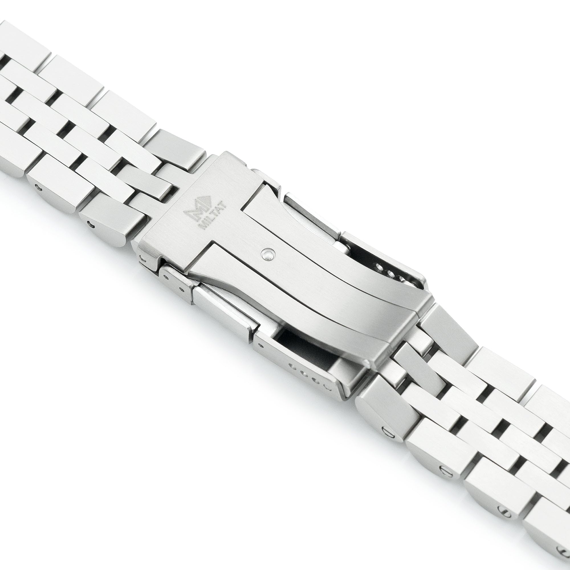 MiLTAT Angus-O2-QR Bracelet de montre en titane avec extrémité droite et fermoir Slinea brossé 20 mm