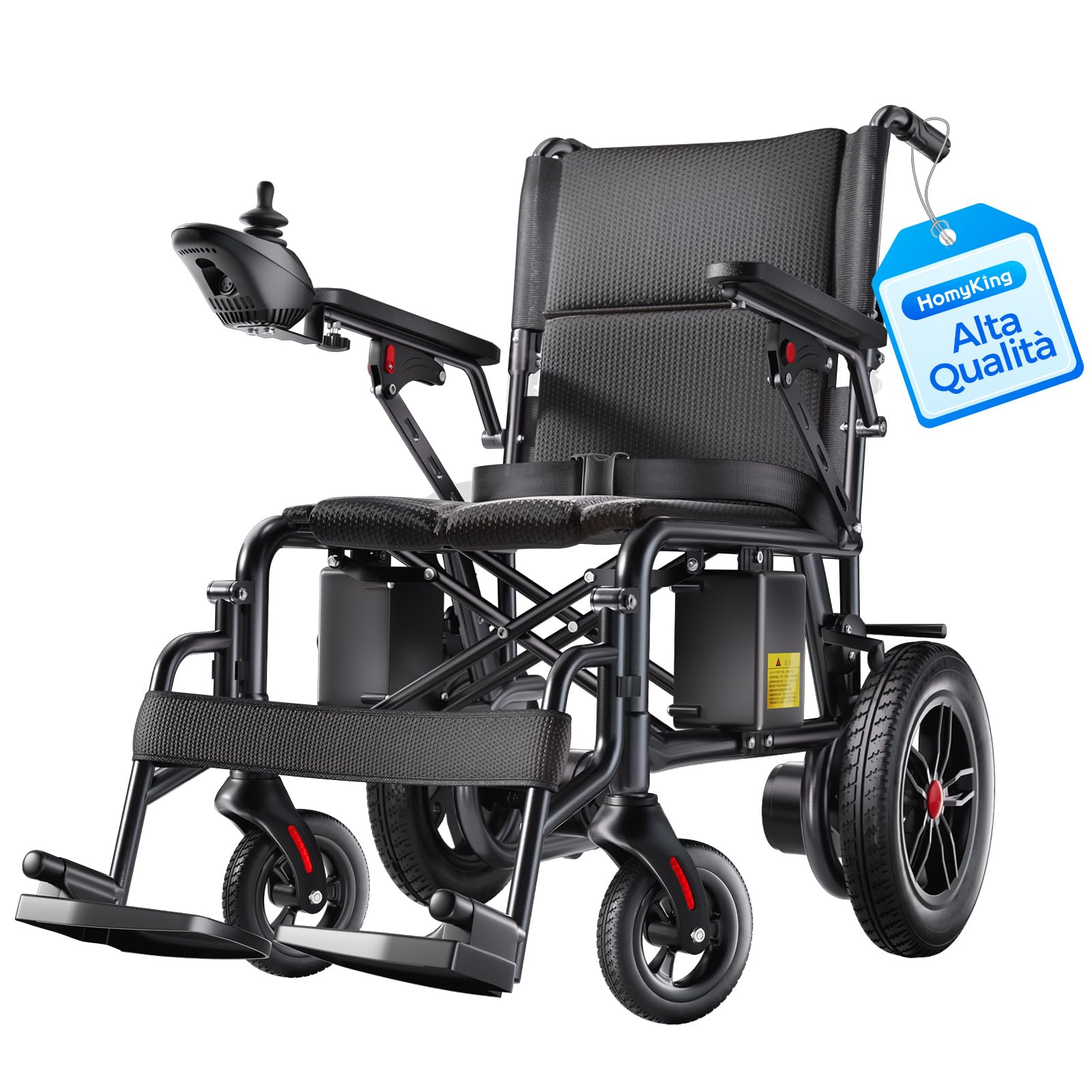Homyking carrozzina per disabili, sedia a rotelle pieghevole leggera, sedia a rotelle elettrica, monopattini elettrici, scooter elettrico adulti senza patente, Durata di 25 km Motore di 500W