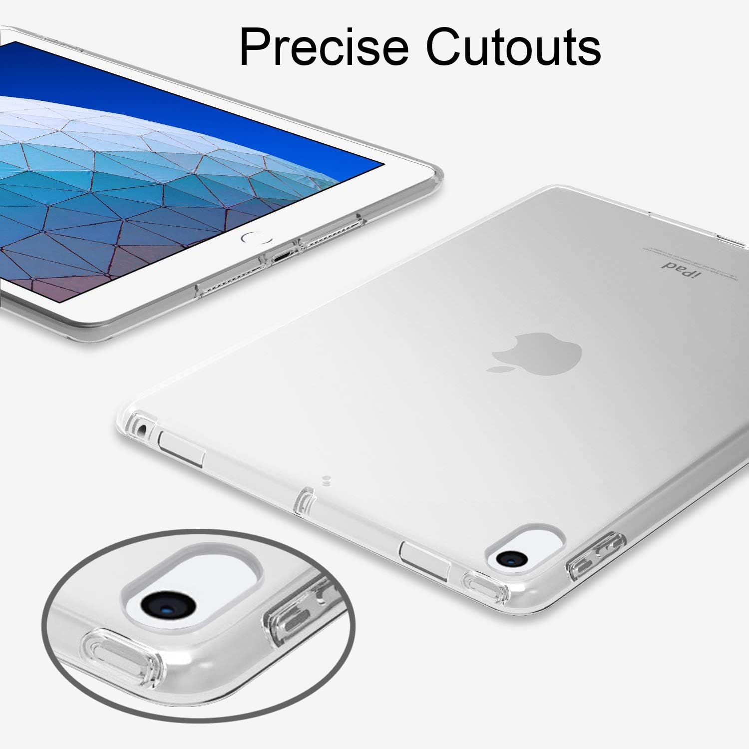 HBorna Clear Case for 10.5" iPad Air 3 2019/ iPad Pro 10.5 2017, Slim Lightweight Silicon TPU Back Cover for iPad Air 10.5 inch 3rd Generation 2019