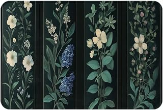 Home Non Slip Carpeting Flower Illustration,Minimalist,Enchanting Housewarming Gift,Washable Easy to Clean,Resist,for Living Room,Kitchen,Bedroom,Study Decor 17x30 inch