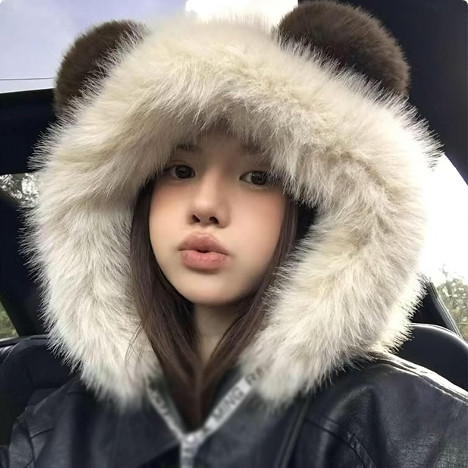 Women's Cute Plush Ear Hat with Ear Flaps, Windproof Furry Trapper Cap for Casual, Sports, Skiing & Trips