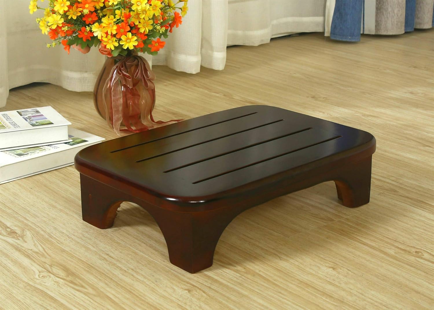 Step Stools URFORESTIC Solid Wood Bed Step Stool Super Large/Bedside