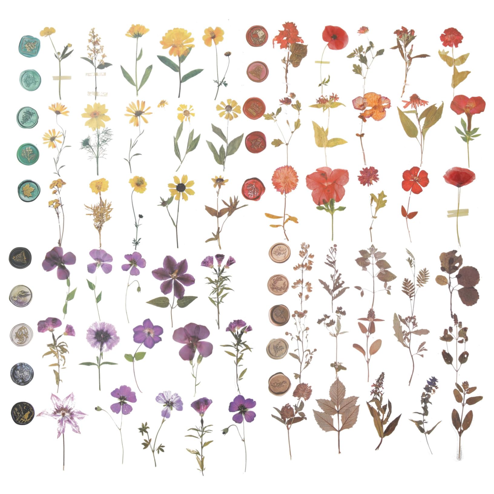 4piezas Pegatinas De Flores Secas Autoadhesivas Para Álbumes Decoración De Manualidades Material Para Scrapbook y Tarjetas De Felicitación