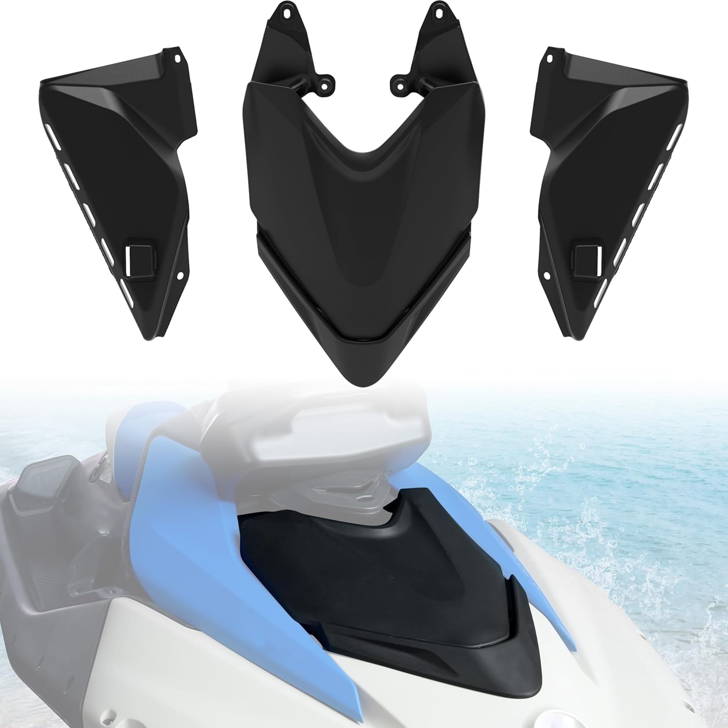 SAUTVS Front Storage Cargo Bin for Spark, Front Upper Storage Cargo Box with Cover Lid Deflector Kit for Sea-Doo Spark Trixx 2024+ Accessories, Replace #295101148