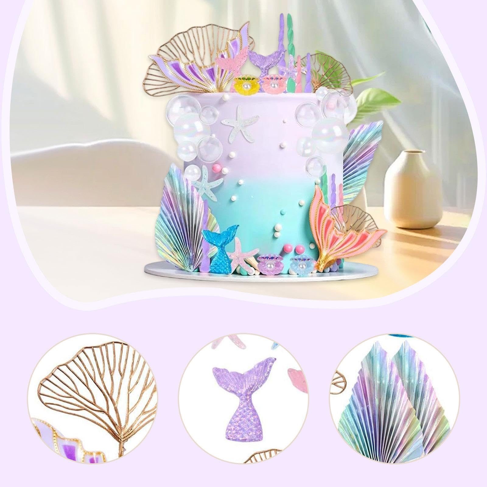 40 Decorazioni di Sirena, Decorazione per Torta Sottomarina per Anniversario E Fidanzamento