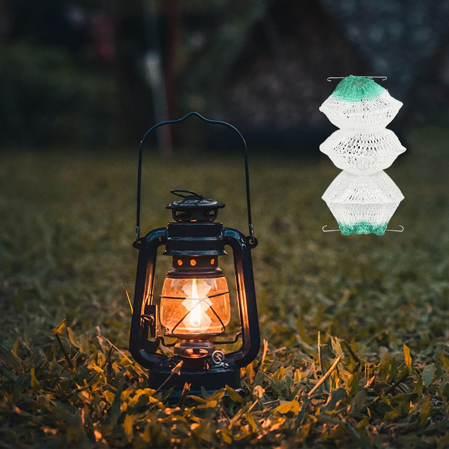 12pcs Lantern Mantles, 3 Layers Propane Lamp Mantles with 2 Install Iron Clips Accordion Shape #95 Gas Lantern Mantles Replacement Lights Covers for Outdoor Camping Hiking Compatible with Coleman