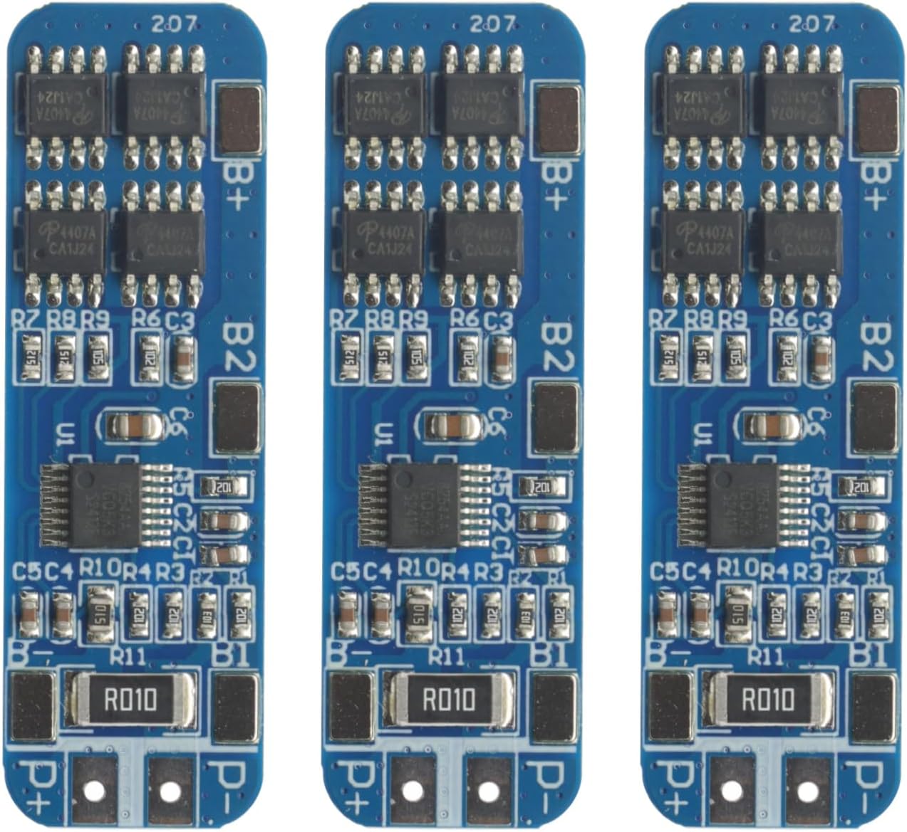 Wiring diagram for 3S 12V 10A BMS module with three 18650 cells