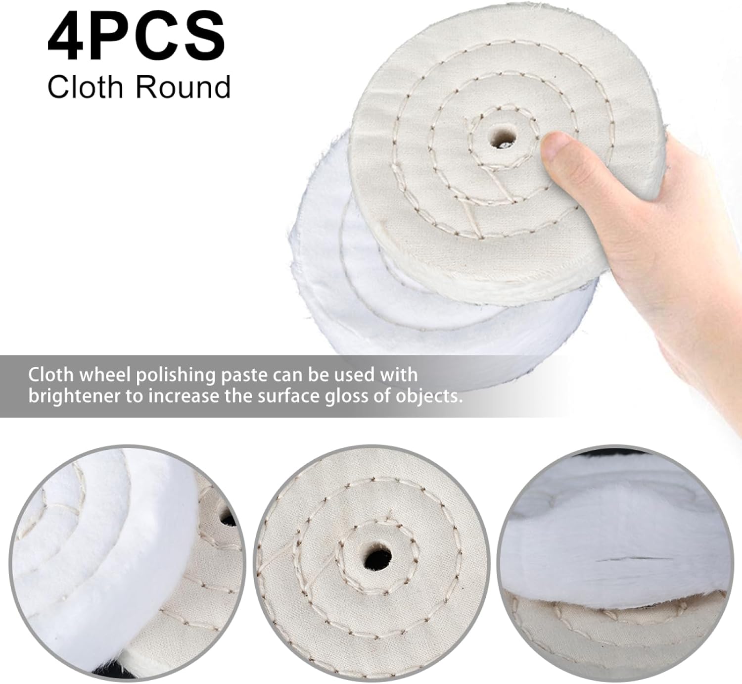 1 Set 4In Polishing Wheel Cloth Buffing Wheel Gold Silver Jewelry Mirror Polish Pad For Grinder Power Tool Accessories Polishing Wheel