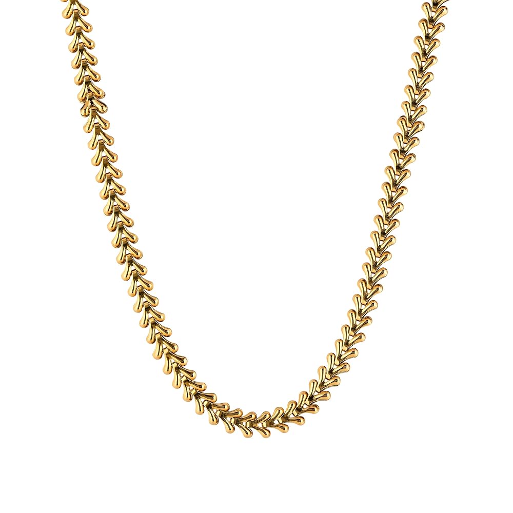 Amazon.com: VINTY Gold Chevron Necklace, 14K Gold Plated