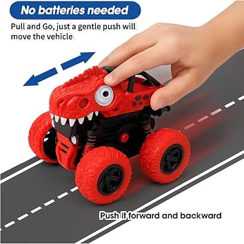 Monster Car Toy Set, Pull Back Car with 360° Rotation Off-road Friction Powered Vehicle Toy, Push and Go Car Toys for 3+ Year Old Boys Girls Birthday Gift(2 Pack)