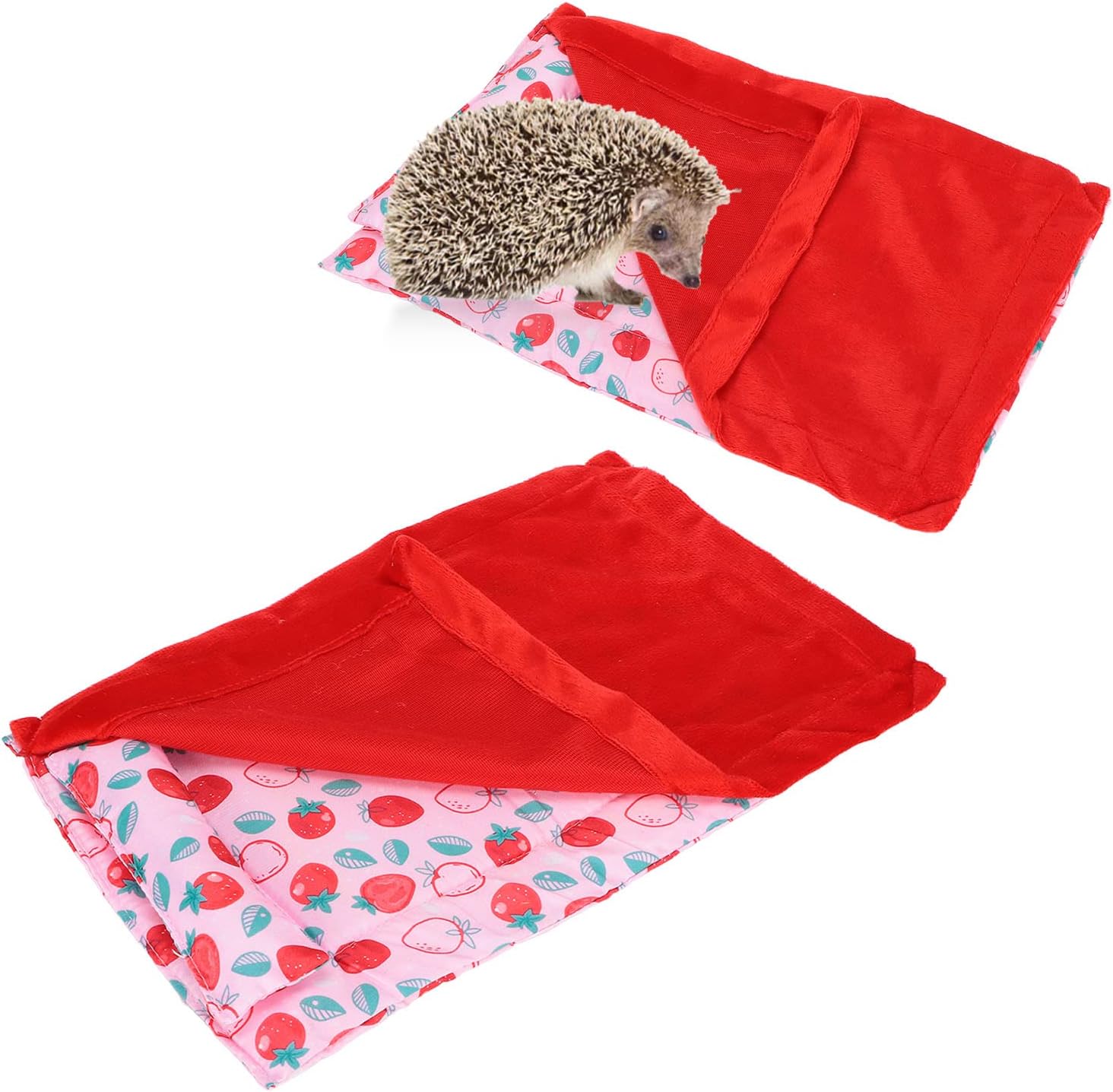 A Warm and Snuggly Reptile with Bearded Dragon Bedding. A Soft Sleeping Bag for a Gecko Strawberry + Red Quilt
