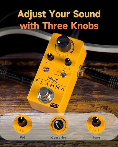 Vista 24 de FLAMMA Pedal de compresor FC21 Pedal de efectos de guitarra eléctrica Efecto de compresión óptica clásica True Bypass