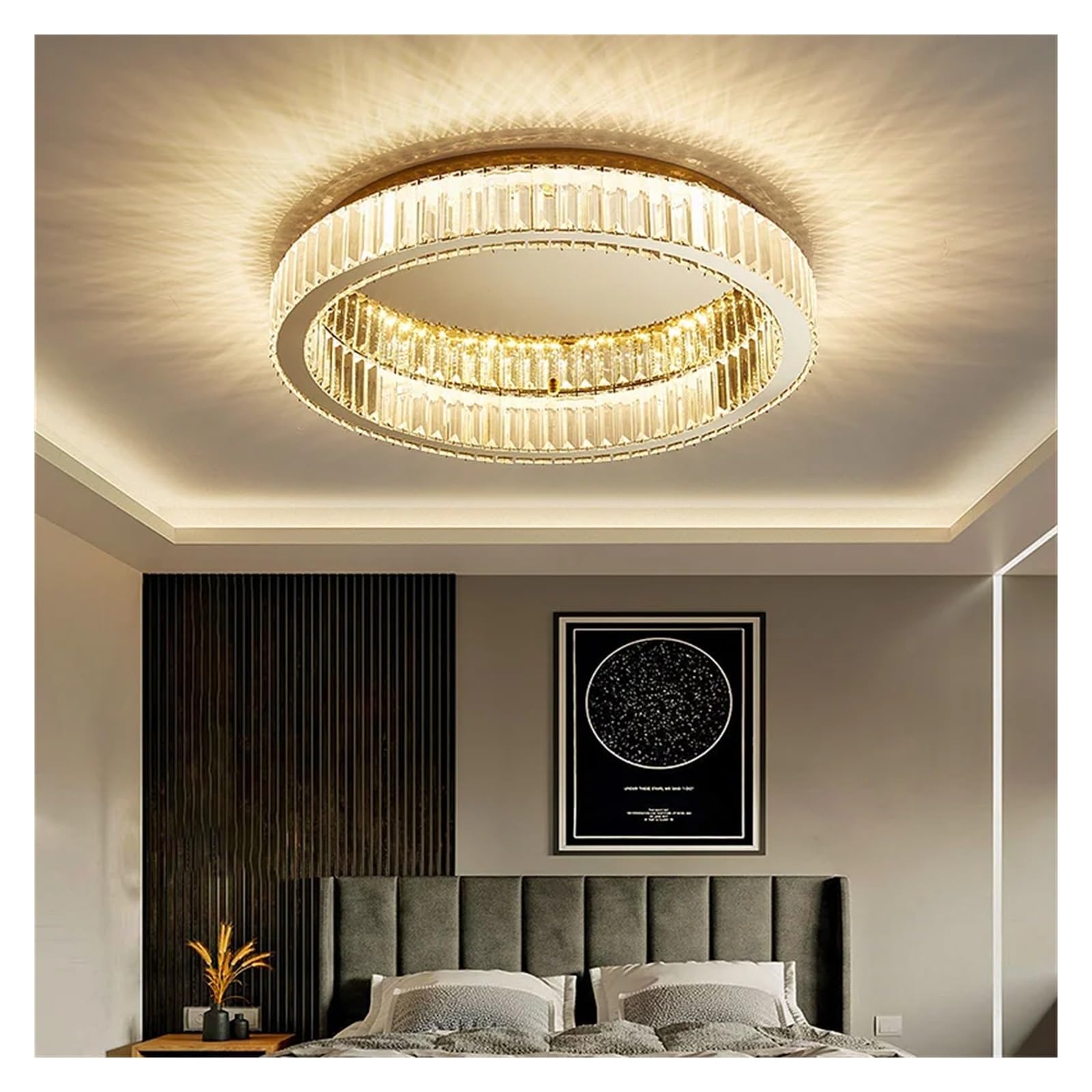 Luminaire LED moderne pour remplacer un vieux lustre de salon par du cristal