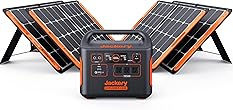 Jackery Solar Generator 1500, 1800W Generator Explorer 1500 and SolarSaga 100W with 3x110V/1800W AC Outlets, Solar Mobile Lithium Battery Pack for Outdoor RV/Van Camping, Overlanding