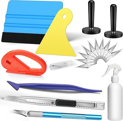 DIYSELF Kit de tinte de ventana, kit de herramientas de envoltura de vinilo de 19 piezas, kit profesional de envoltura para automóvil, herramientas