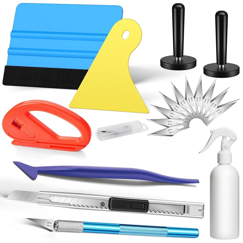 Kit de Ferramentas para Aplicação de Insulfilm e Película DIYSELF com Rodo, Estiletes e Ímãs, 19 peças