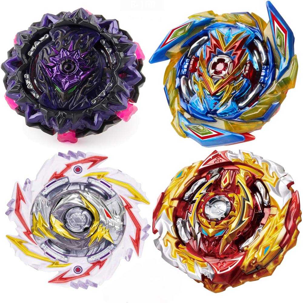 Hiash Gyros 4 Pieces Pack, Battling Top Battle Burst High Performance Set, Birthday Party School Gift Idea Fusion Gyro for Kids Children Age 6+