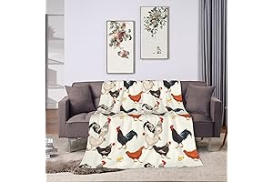 Cute Fuzzy Chicken Print Throw Blanket for All Seasons