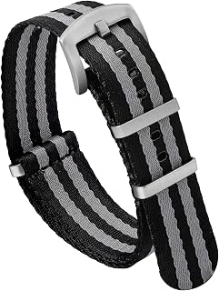 watchdives Nylon Watch Band 18mm 20mm 22mm Multicolor Replacement Watch Straps for Men Women (Black Gray, 20mm)