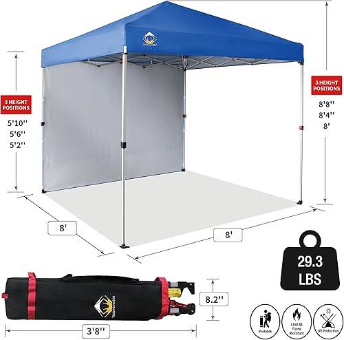 Miniatura 143 de CROWN SHADES - Toldo desplegable de 10 x 10 pies con 1 pared lateral, tienda de campaña de playa que se arma con solo presionar un botón, glorieta
