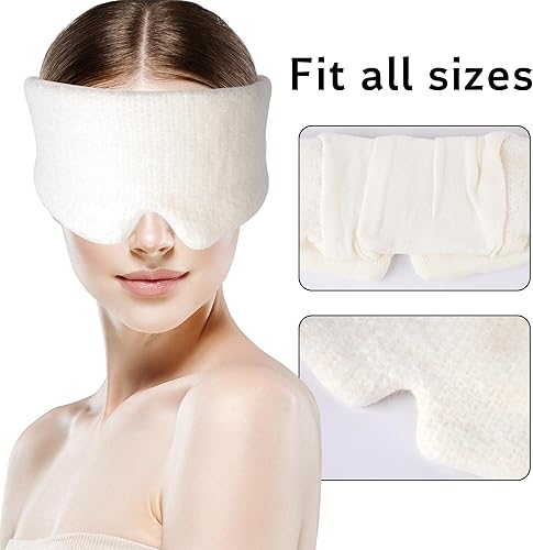 Miniatura 6 de Máscara de dormir de punto de mezcla de lana, con bloqueo de luz, suave y cómoda, para siesta, avión y viaje, con los ojos vendados, color gris