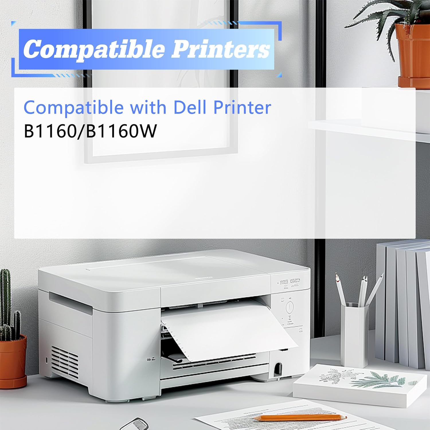 TG Imaging Compatible B1160 Toner Cartridge Replacement for Dell B1160W Toner 1160 B1160w B1163w B1165nfw 1165nfw 1163w B1165 1160W Printer (331-7335, 4-Pack, Black)