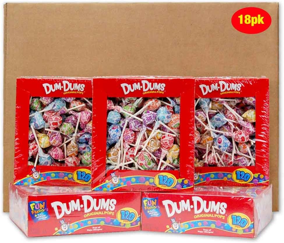 Spangler Candy Co 66 Dum-Dum-Pops, Assorted Flavors, Individually Wrapped, 120 Count Box