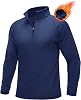 MAGCOMSEN Mens Quarter Zip Pullover Long Sleeve Sweatshirts Fleece Lined Golf Pullover Thermal Gym Workout Tops