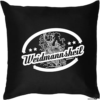 Mega Cooles Kuschelkissen Kopfkissen mit Aufdruck - Weidmannsheil Motiv für Jäger - lustiges Geschenk zu Weihnachten zum G...