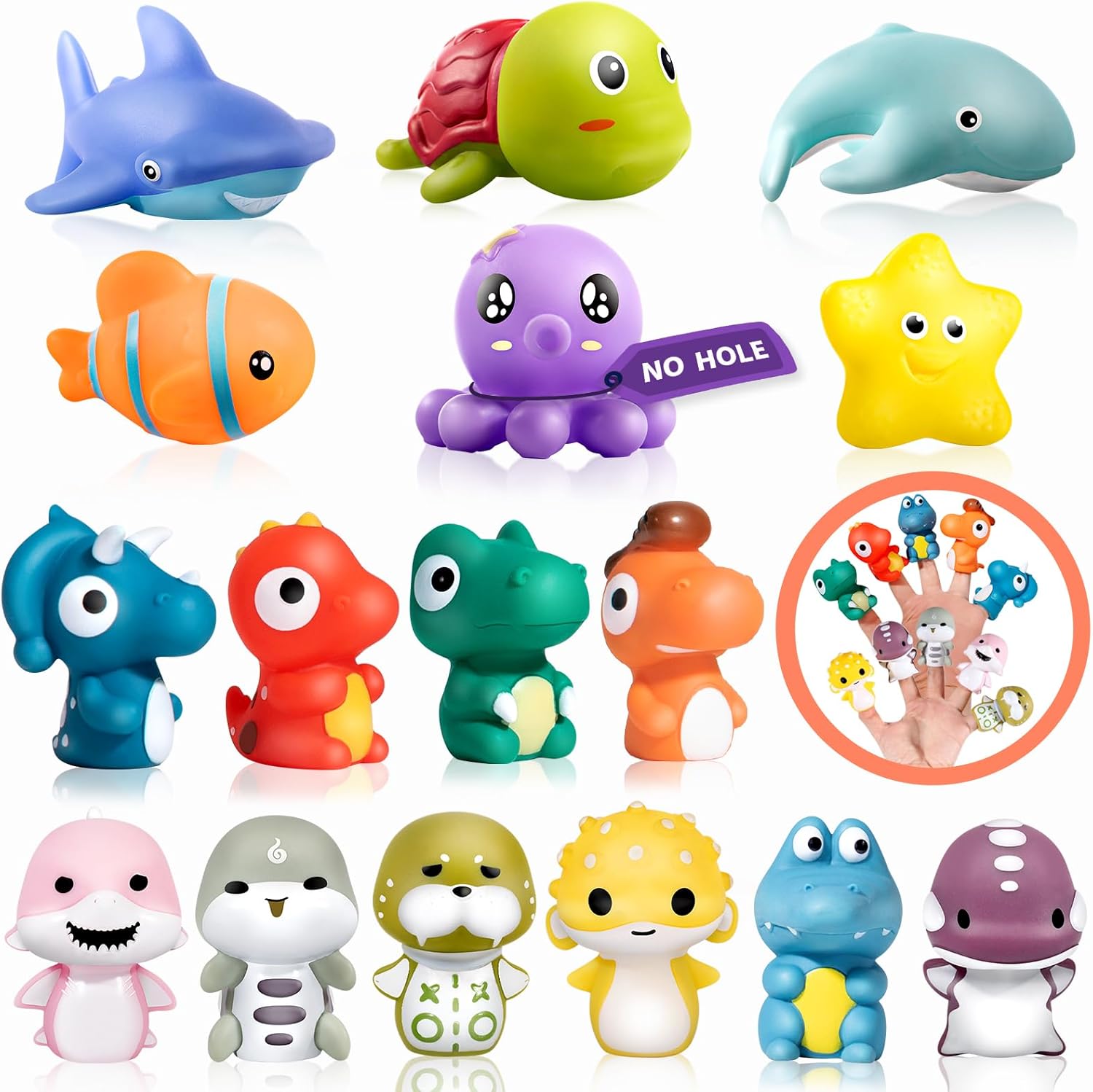 Infant Bath Toys No Hole Animal Bathtub Toys, Baby Bath