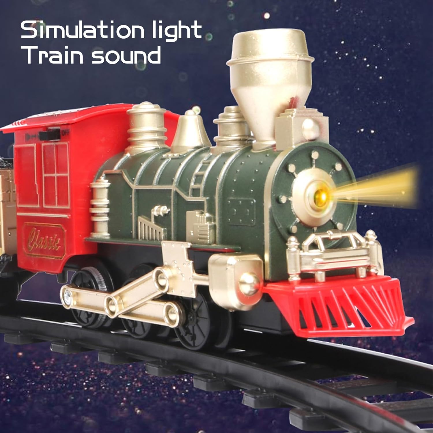 Christmas Train Set - Christmas Train Toy with Light & Sound for Boys Girls, Train Toy Set Around Under The Christmas Tree, Best Christmas Decoration Indoor for Families, Christmas Toys Gifts Multic