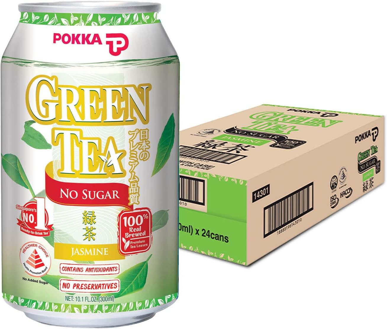 Pokka Jasmine Green Tea No Sugar, 24 x 300ml Amazon.sg Grocery