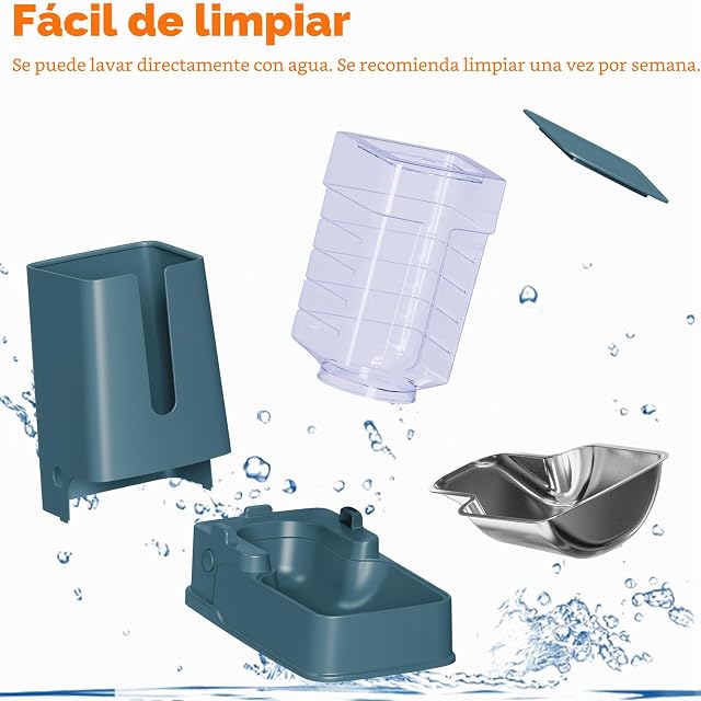 Foto 6 de 7 de Comedero automático para Gatos y dispensador de Agua para Gatos en Juego de 2 Paquetes de alimentador…