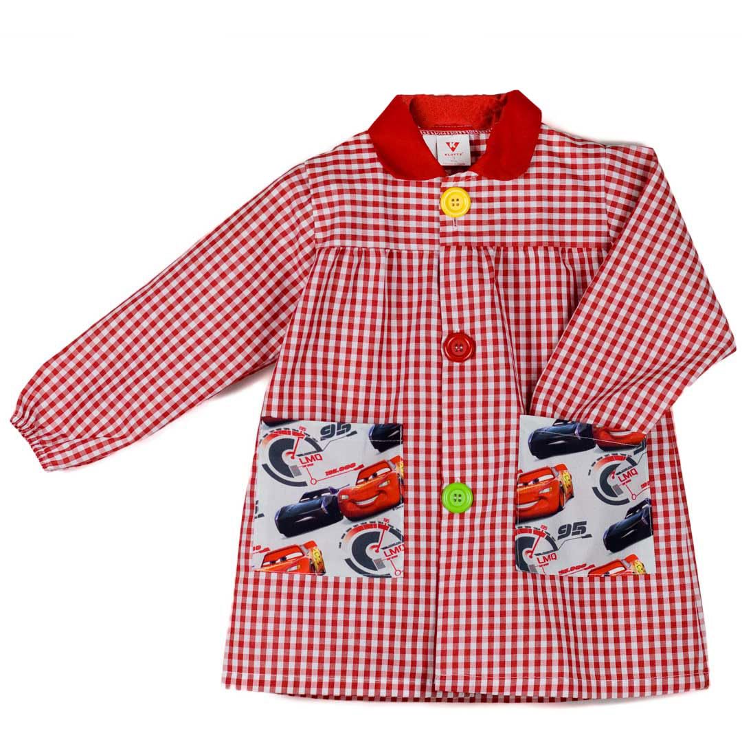 KLOTTZ CARS - Babi guardería bolsillos de tela CARS Niñas color: ROJO talla: 1