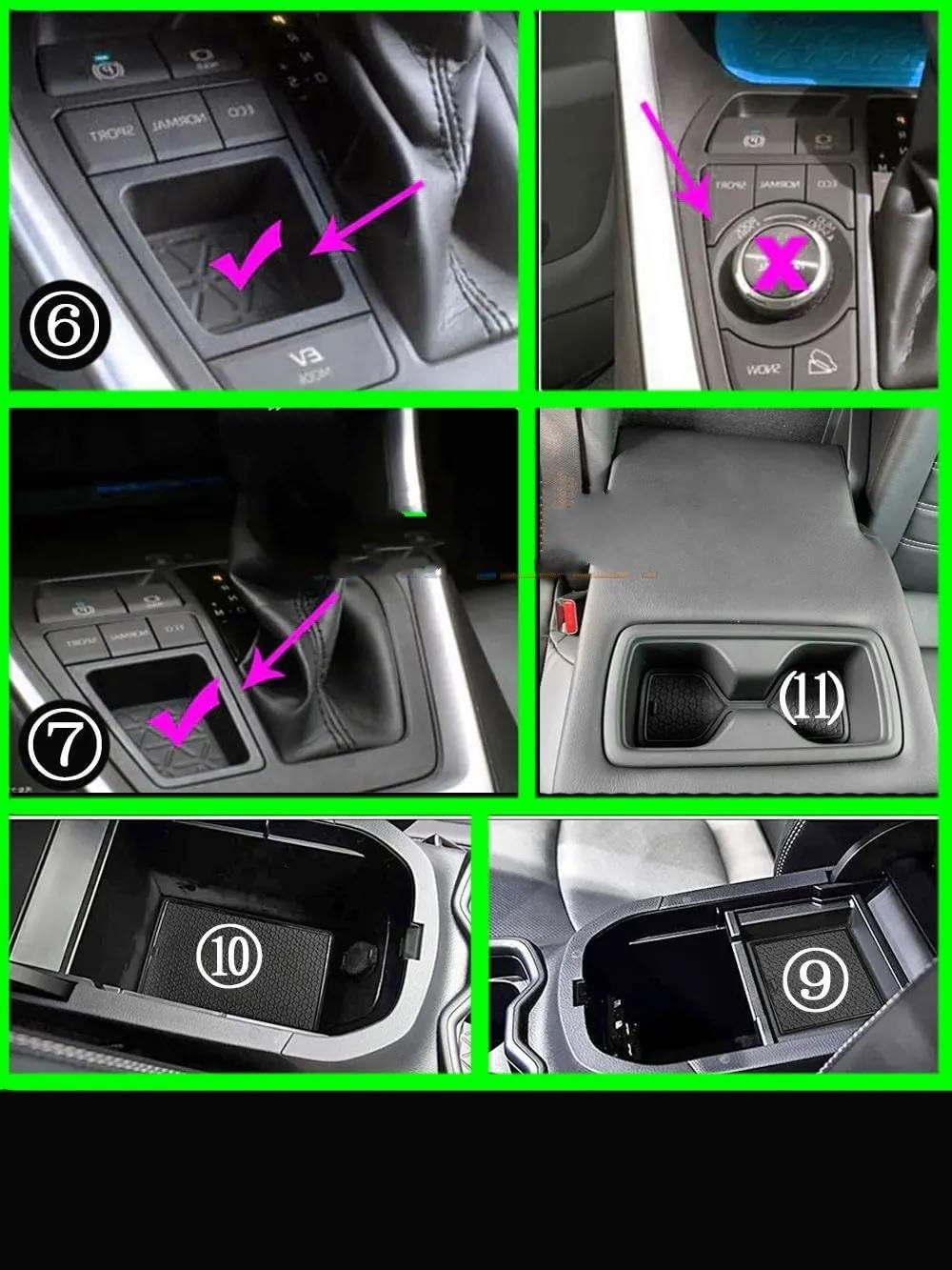 Anti-Slip Mat for Phone Gate Slot Mats Cup Rubber Pads Rug for Toyota RAV4 XA50 RAV4 2019 2020 2021 Car Stickers Accessories