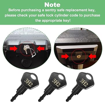 Sentry Safe Replacement Keys Model 1100-Codes 3H2 for Sentry Safe Key (Key 3H2)(3 Pcs)
