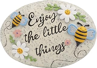 Spring Decorative Garden Stones Outdoor, 6x4.1In Enjoy The Little Things...