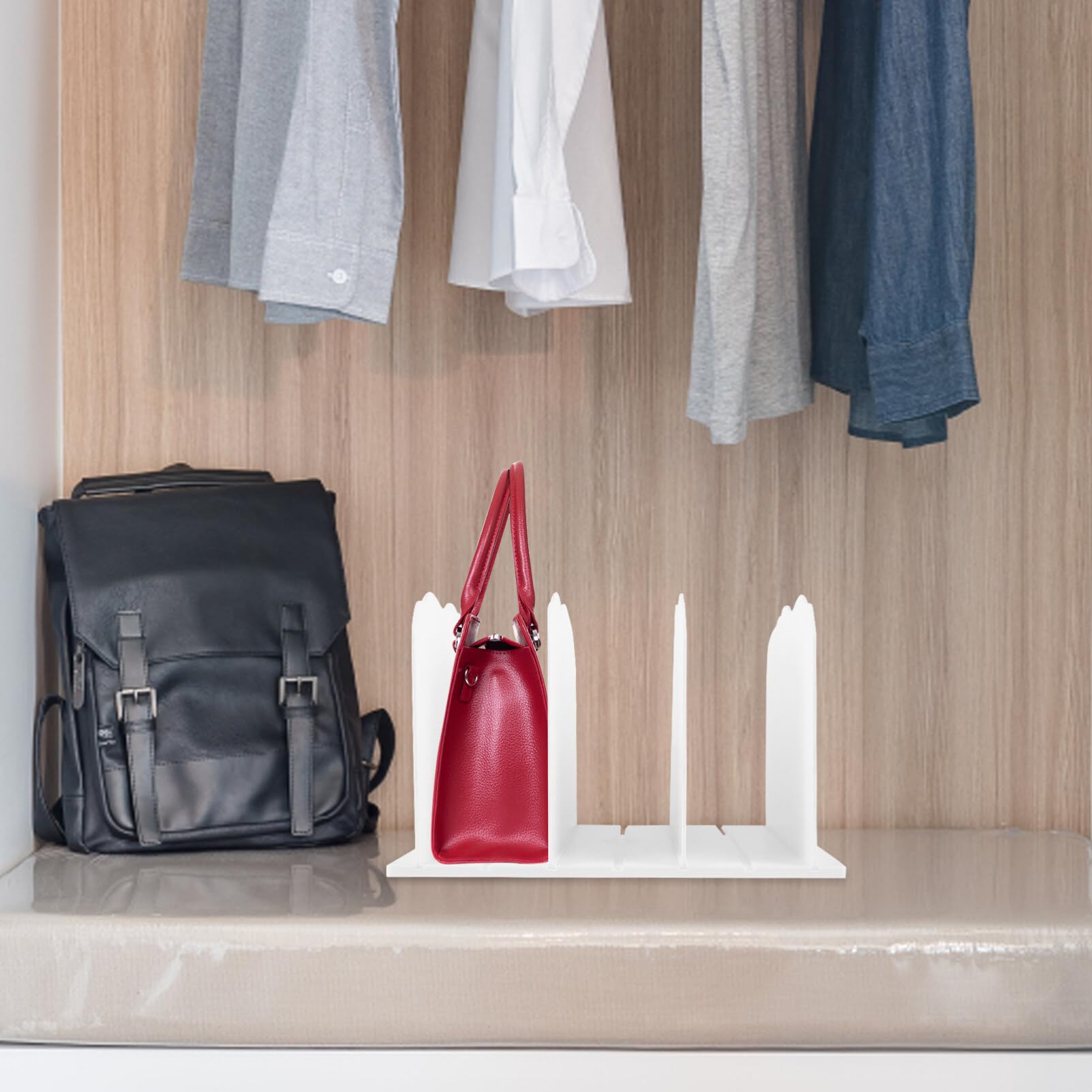 Alipis Organizador de Bolsos para Armario 4 Niveles Ondulados Blanco