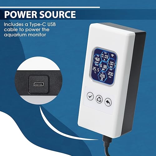 Miniatura 7 de 7 en 1 probador inteligente de calidad del agua, monitor de agua inalámbrico WiFi mide pH/ORP/TDS/EC/salinidad/SG/TEMP, medidor de calidad de agua