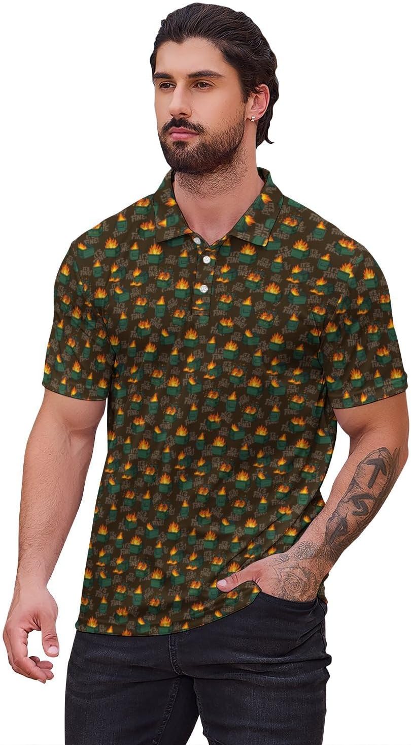 Funny Golf Shirts for Men, Quick Dry Moisture Wicking Polo Shirts image 2